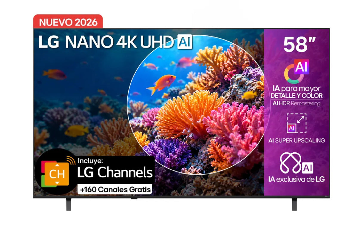 Televisor LG 58 Pulgadas NANO 4K UHD WebOs26 58NU850BPSD