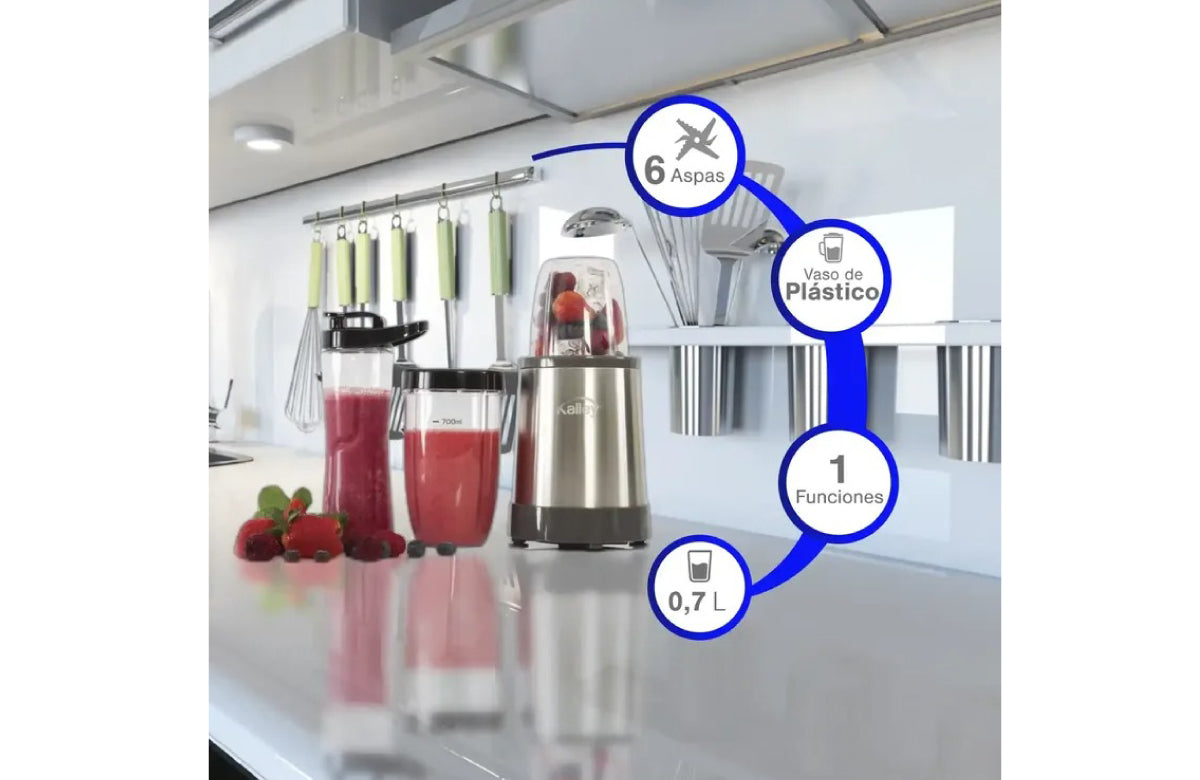 Licuadora Personal Kalley K-MVL700 Plateado