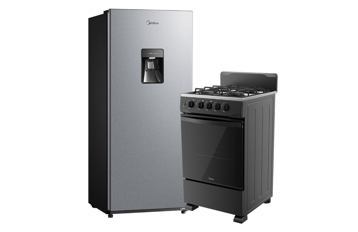 Combo Midea Nevera Frost 187 Litros + Estufa 4 puestos GN