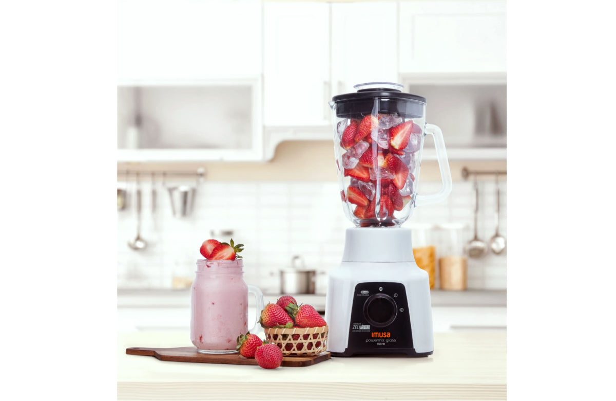 Licuadora Imusa 1.25 Litros Powermix Glass 2V BL